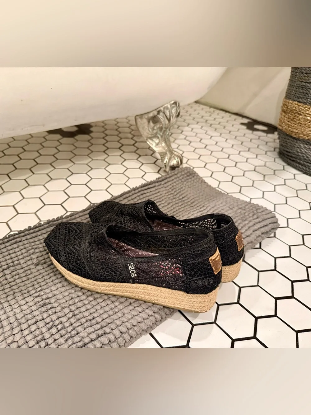 BOBS from Skechers Black Crochet Espadrilles